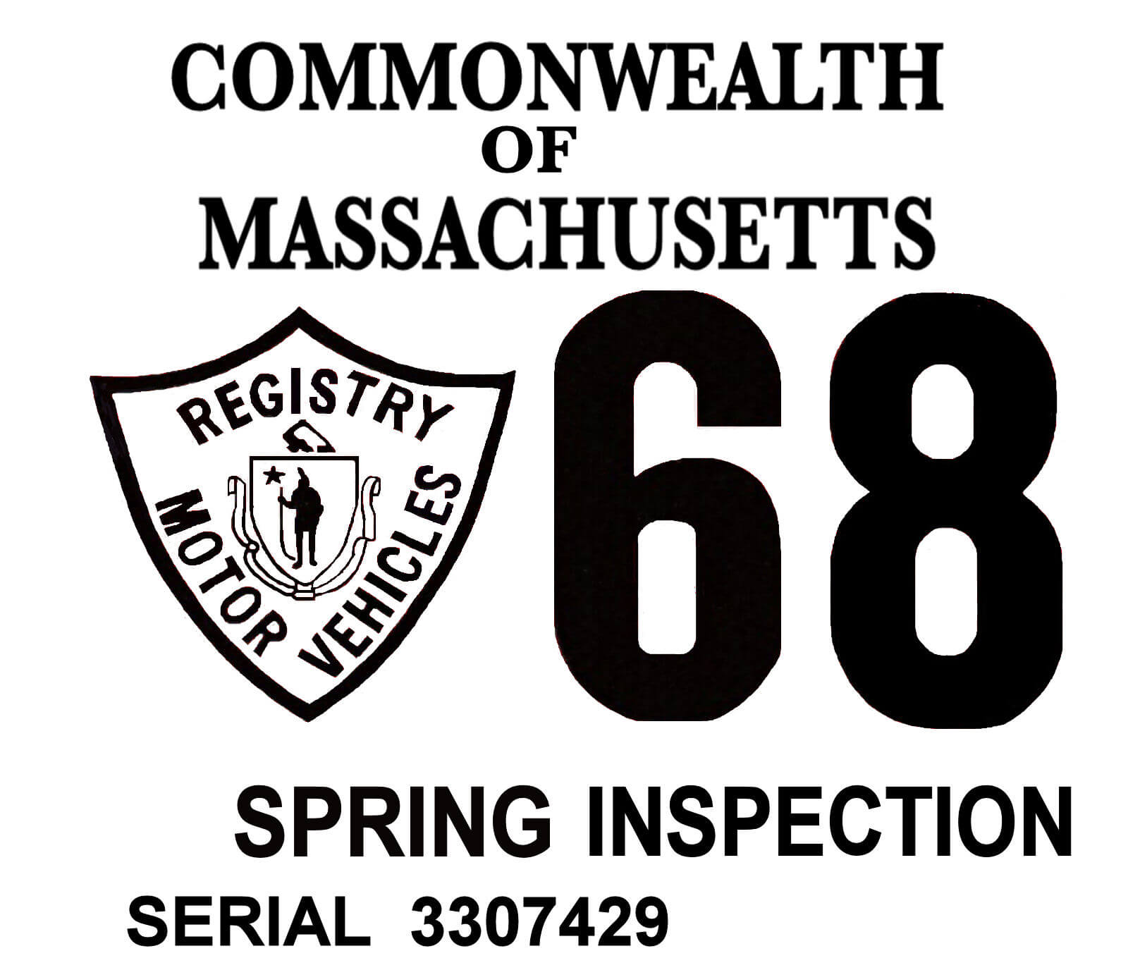 (image for) 1968 Massachusetts SPRING INSPECTION Sticker